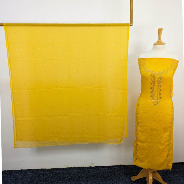 Handmade Mukesh Work Chiffon 2pc Unstitched