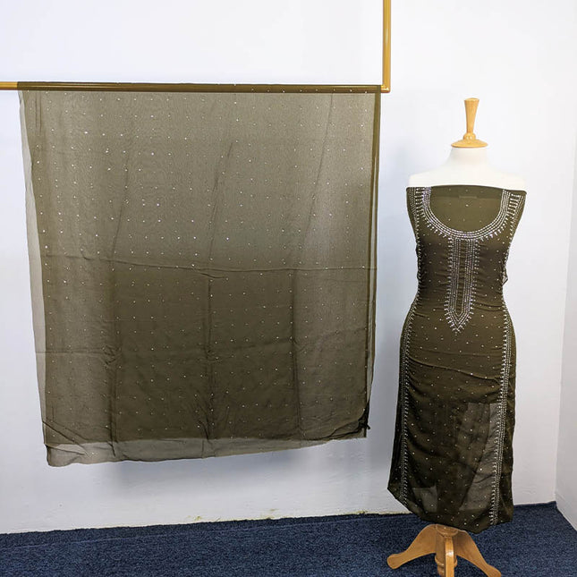 Handmade Mukesh Work Chiffon 2pc Unstitched