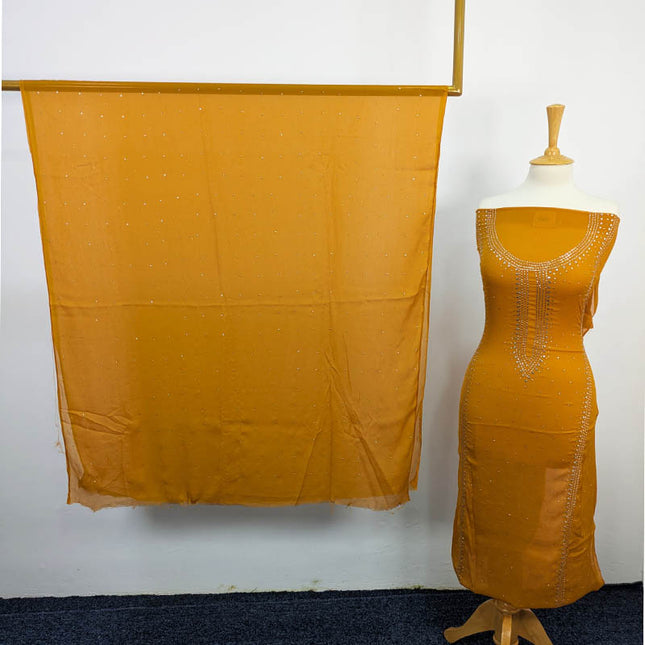 Handmade Mukesh Work Chiffon 2pc Unstitched