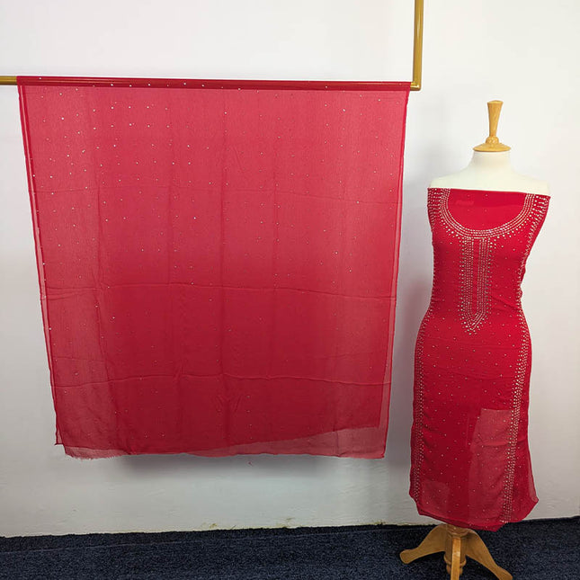 Handmade Mukesh Work Chiffon 2 PC Unstitched