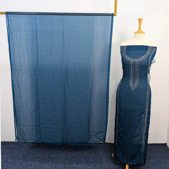 Handmade Mukesh Work Chiffon 2PC Unstitched
