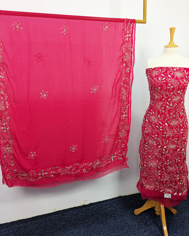 Chiffon Handmade LCD Gotta Work Shirt Dupatta