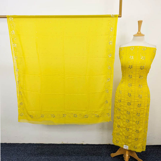 Chiffon with Full Jaal Mukesh Work Shirt Dupatta 2PC Unstitched