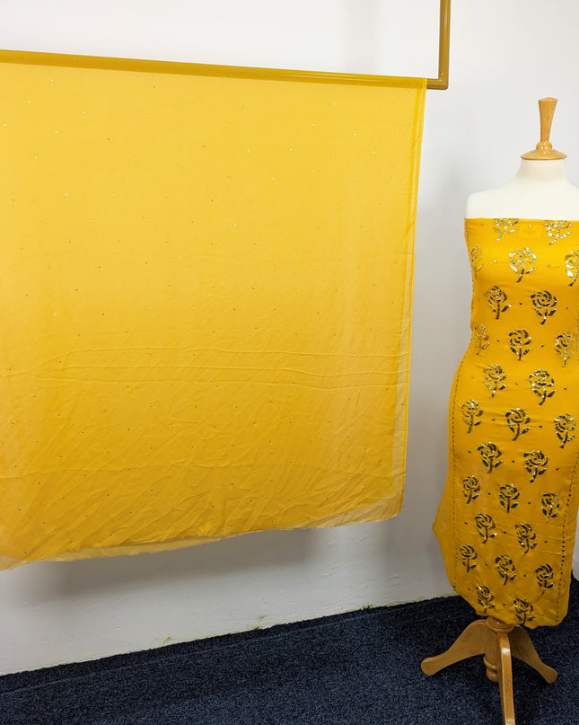 Pakistani Chiffon with Handmade Golden Mukesh Work