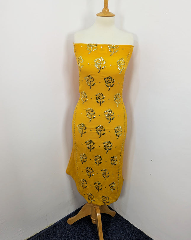 Pakistani Chiffon with Handmade Golden Mukesh Work