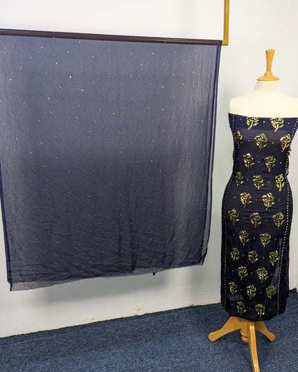 Pakistani Chiffon with Handmade Golden Mukesh Work