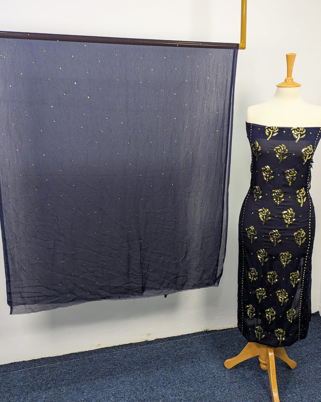 Pakistani Chiffon with Handmade Golden Mukesh Work