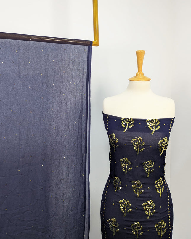 Pakistani Chiffon with Handmade Golden Mukesh Work