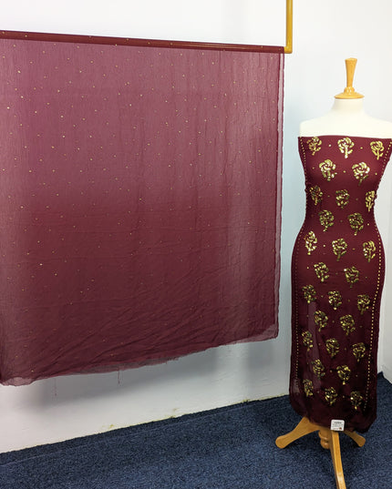Pakistani Chiffon with Handmade Golden Mukesh Work