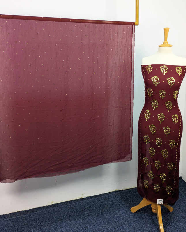 Pakistani Chiffon with Handmade Golden Mukesh Work
