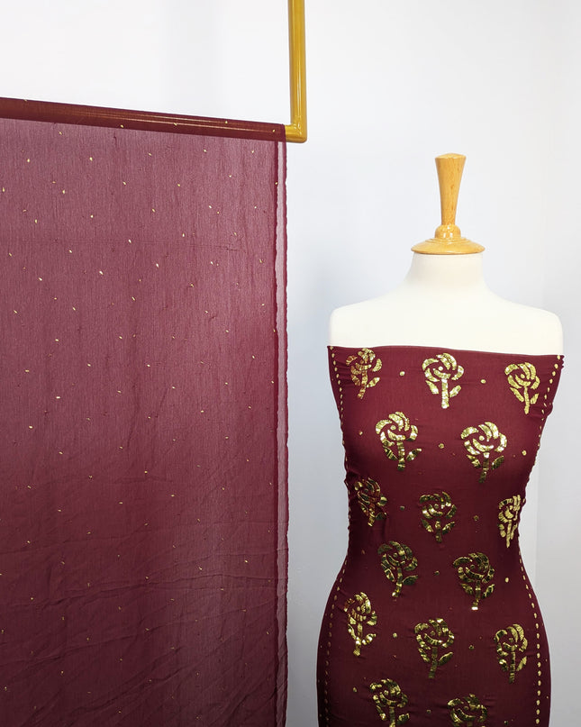 Pakistani Chiffon with Handmade Golden Mukesh Work