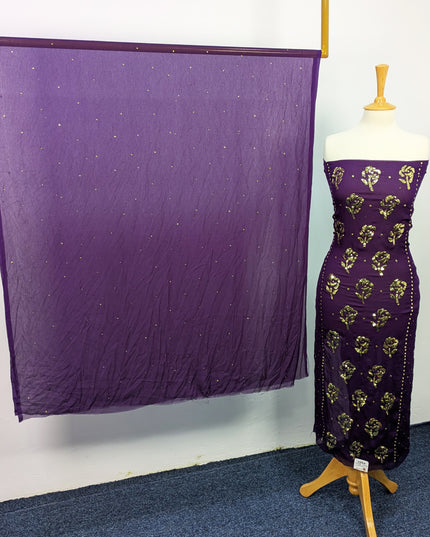 Pakistani Chiffon with Handmade Golden Mukesh Work