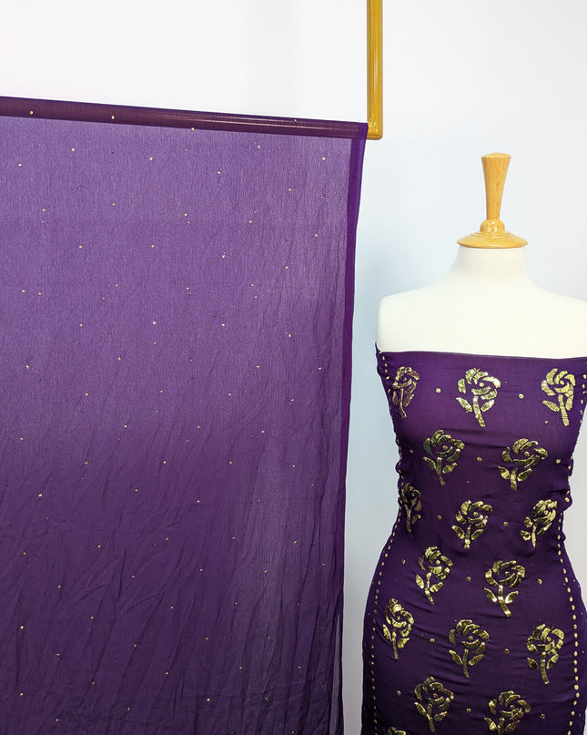 Pakistani Chiffon with Handmade Golden Mukesh Work