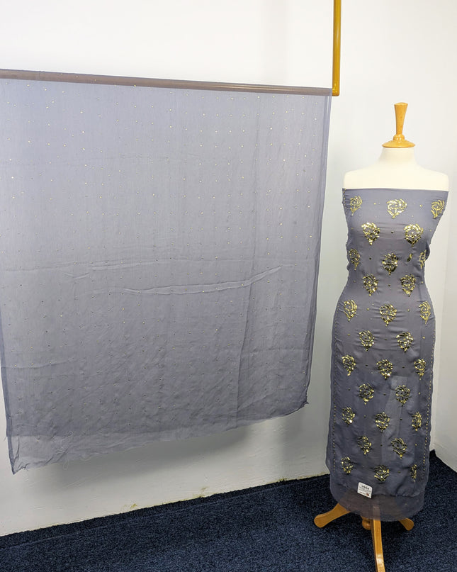 Pakistani Chiffon with Handmade Golden Mukesh Work