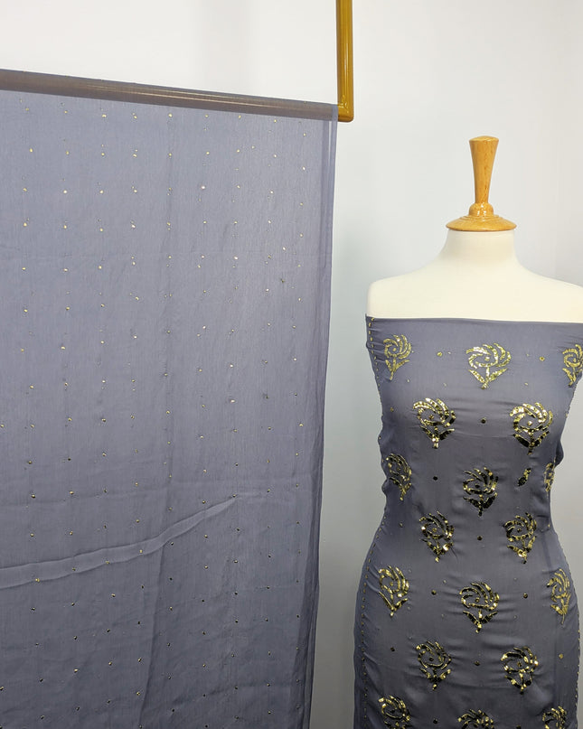 Pakistani Chiffon with Handmade Golden Mukesh Work