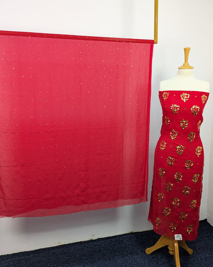 Pakistani Chiffon with Handmade Golden Mukesh Work