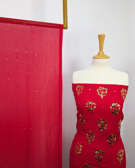 Pakistani Chiffon with Handmade Golden Mukesh Work