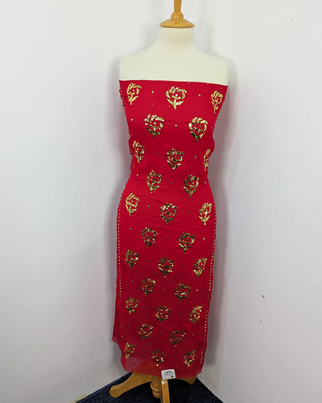 Pakistani Chiffon with Handmade Golden Mukesh Work