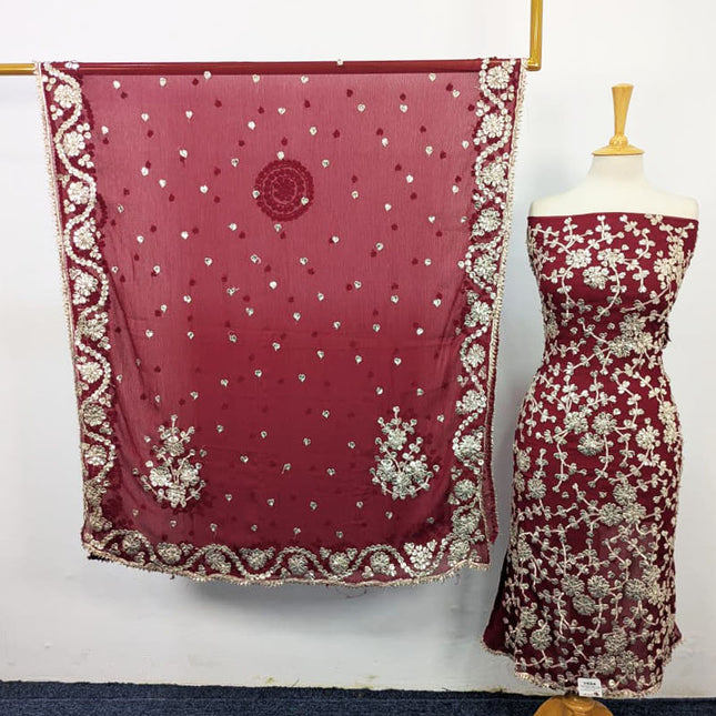 Fancy Handmade Full Jaal Gotta Work Chiffon 2PC Unstitched