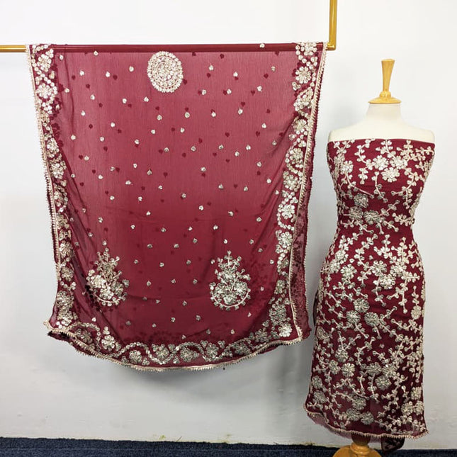 Fancy Handmade Full Jaal Gotta Work Chiffon 2PC Unstitched