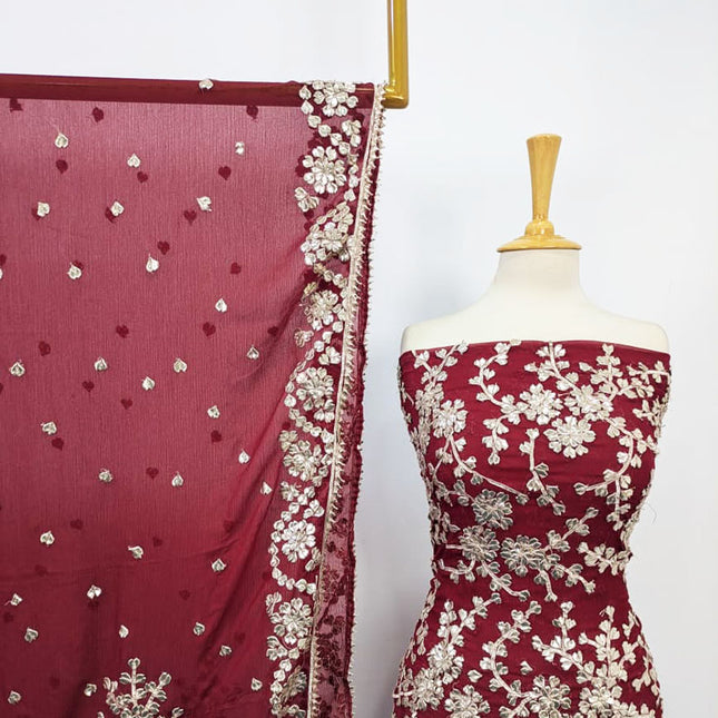 Fancy Handmade Full Jaal Gotta Work Chiffon 2PC Unstitched