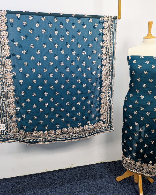 Fancy Chiffon with Handmade Gotta  All over Work