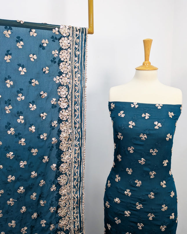 Fancy Chiffon with Handmade Gotta  All over Work