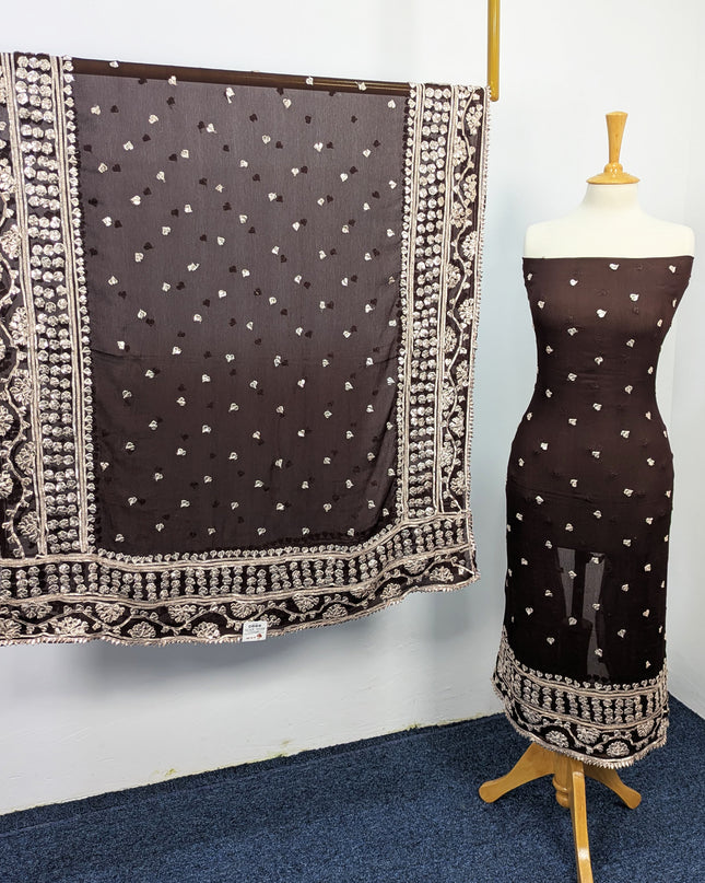 Fancy Chiffon with Handmade Gotta  All over Work