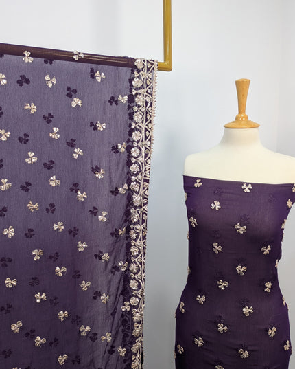 Fancy Chiffon with Handmade Gotta  All over Work