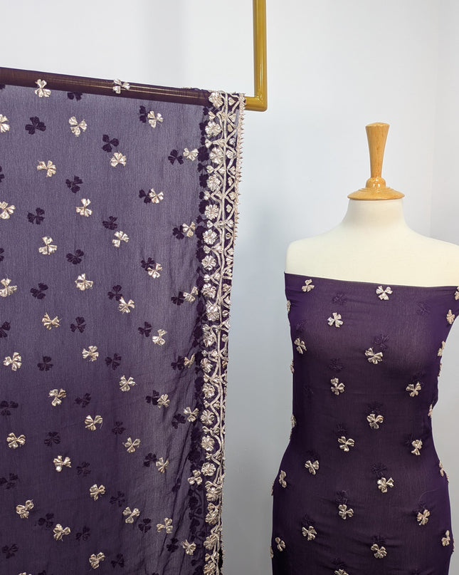 Fancy Chiffon with Handmade Gotta  All over Work