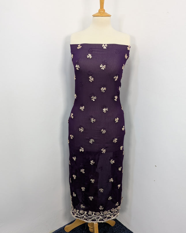 Fancy Chiffon with Handmade Gotta  All over Work