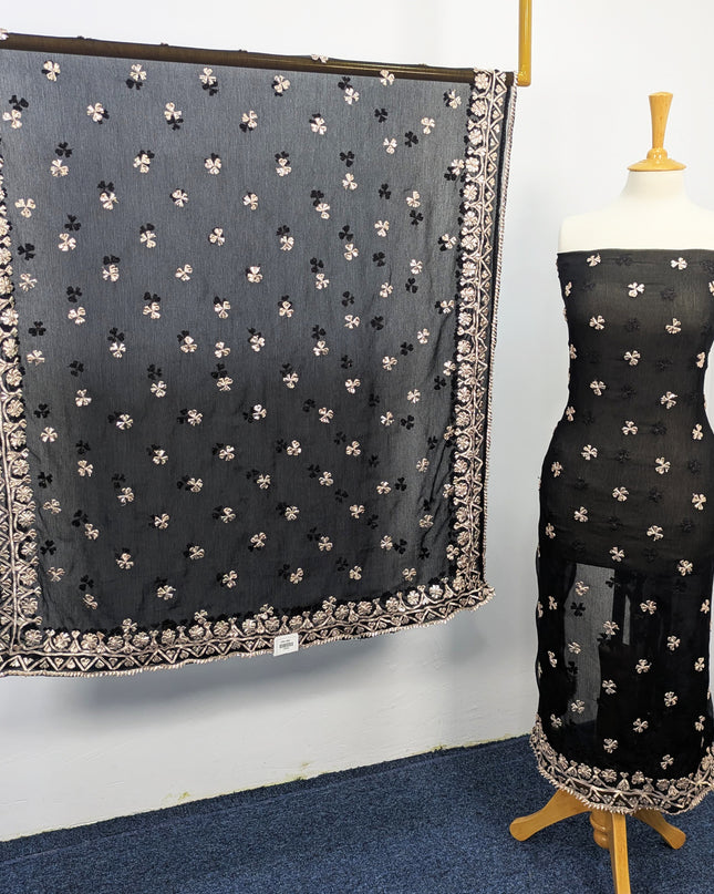 Fancy Chiffon with Handmade Gotta  All over Work
