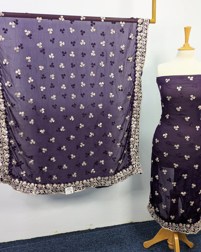 Fancy Chiffon with Handmade Gotta  All over Work