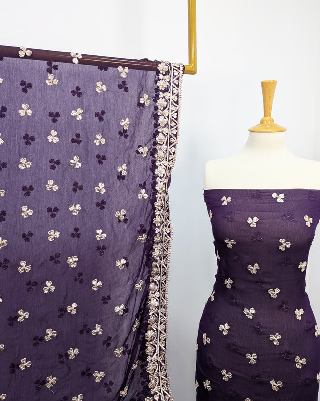 Fancy Chiffon with Handmade Gotta  All over Work