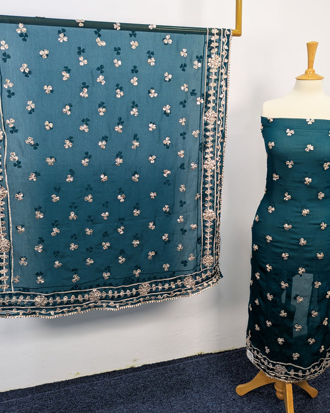 Fancy Chiffon with Handmade Gotta  All over Work