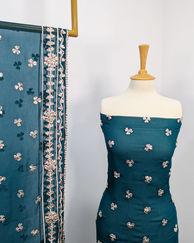 Fancy Chiffon with Handmade Gotta  All over Work