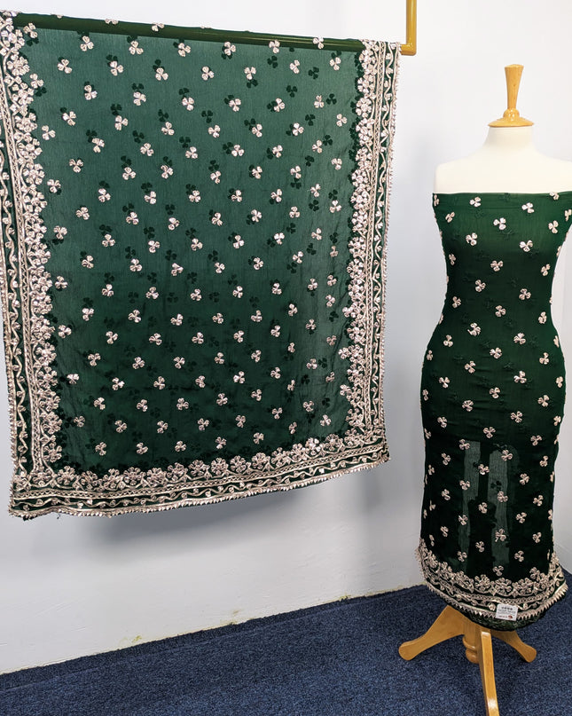Fancy Chiffon with Handmade Gotta  All over Work