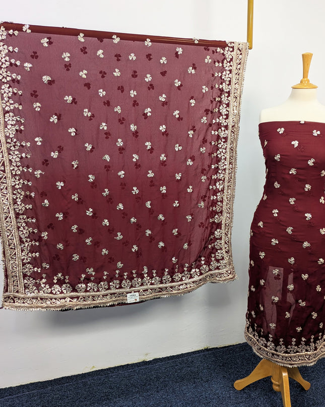 Fancy Chiffon with Handmade Gotta  All over Work