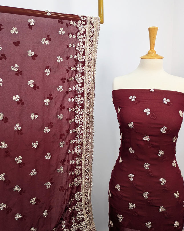 Fancy Chiffon with Handmade Gotta  All over Work