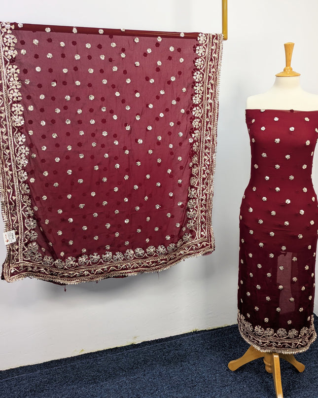 Fancy Chiffon with Handmade Gotta  All over Work