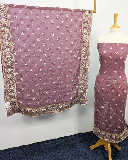 Fancy Chiffon with Handmade Gotta  All over Work