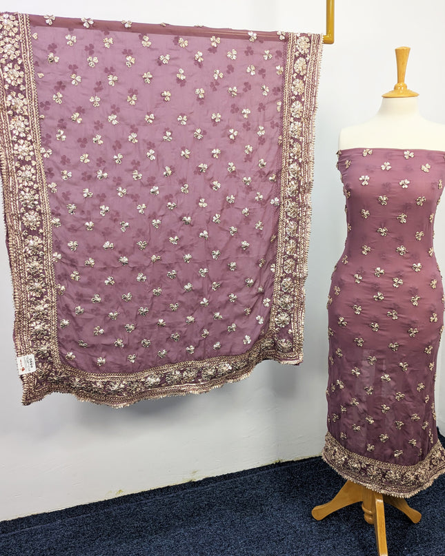 Fancy Chiffon with Handmade Gotta  All over Work