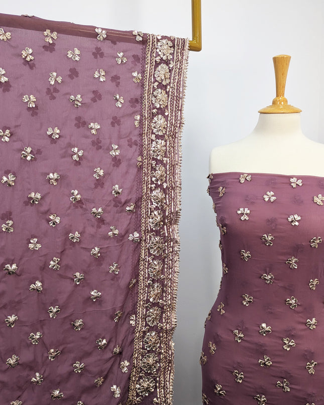 Fancy Chiffon with Handmade Gotta  All over Work
