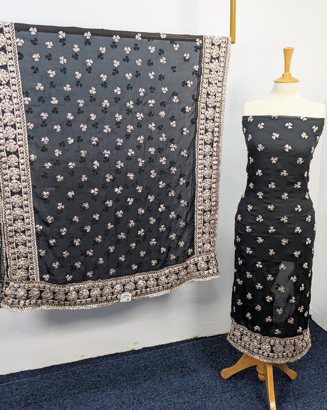 Fancy Chiffon with Handmade Gotta  All over Work
