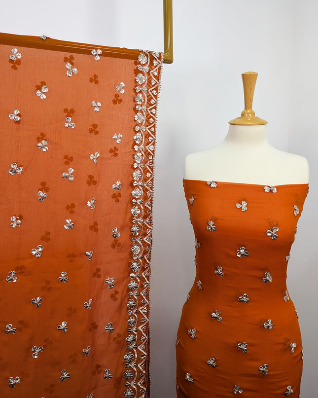 Fancy Chiffon with Handmade Gotta  All over Work