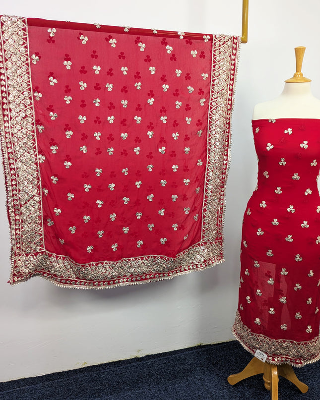 Fancy Chiffon with Handmade Gotta  All over Work