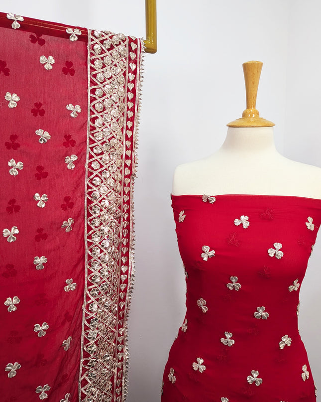 Fancy Chiffon with Handmade Gotta  All over Work