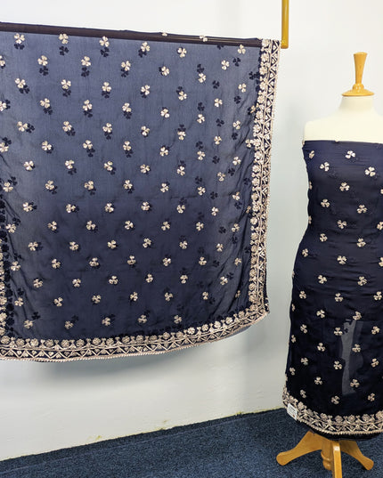 Fancy Chiffon with Handmade Gotta  All over Work