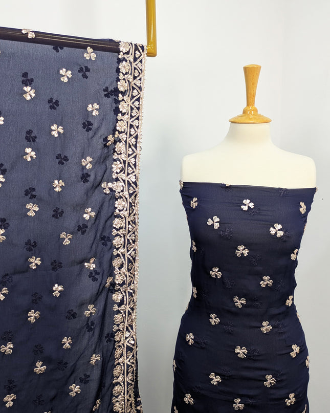 Fancy Chiffon with Handmade Gotta  All over Work