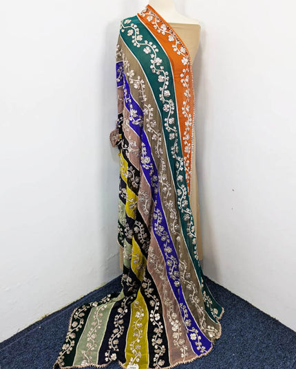 Fancy Multicolor Chiffon with Gotta Work Dupatta